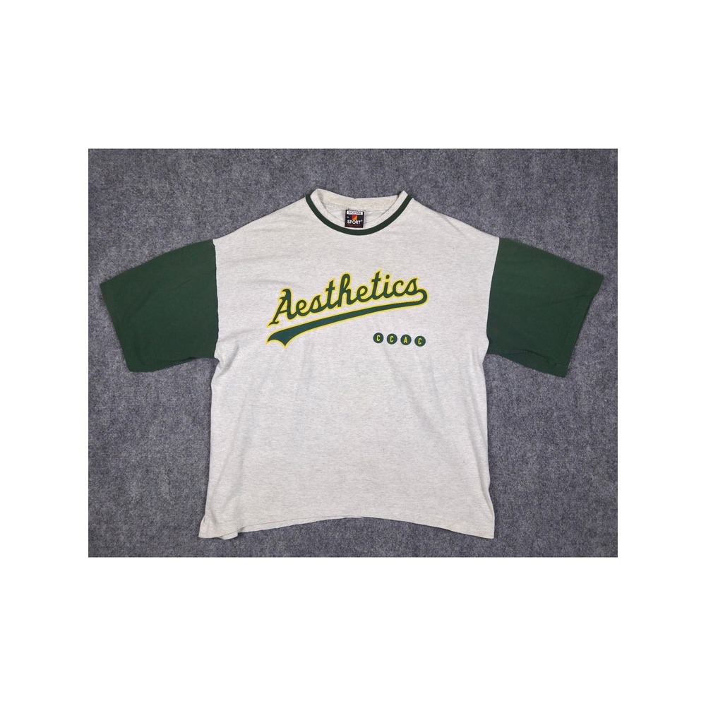 Vintage 90s California College Arts CCAC Aesthetics Parody Tee Green Mens XL